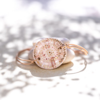 Bracelet en céramique beige et blanc, doré à l'or fin - Modèle Douce Clarté - Cala Gioia