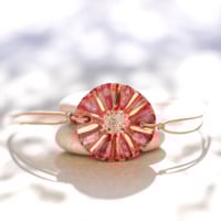 Bracelet en céramique rouge et orange, doré à l'or fin - Modèle Corail Mordoré - Cala Gioia