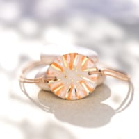Bracelet en céramique orange et blanc, doré à l'or fin - Modèle Cornaline Sablée - Cala Gioia
