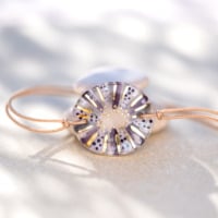 Bracelet en céramique violet, doré à l'or fin - Modèle Parme Nacré - Cala Gioia