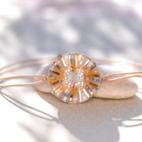 Bracelet en céramique orange et bleu, doré à l'or fin - Modèle Promesse d'été - Cala Gioia