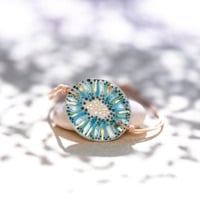 Bracelet en céramique vert céladon et turquoise, doré à l'or fin - Modèle Calanque Céladonnée - Cala Gioia